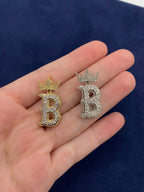 10K Gold Popular Crown Initial Diamond Pendant - additional product view 130
