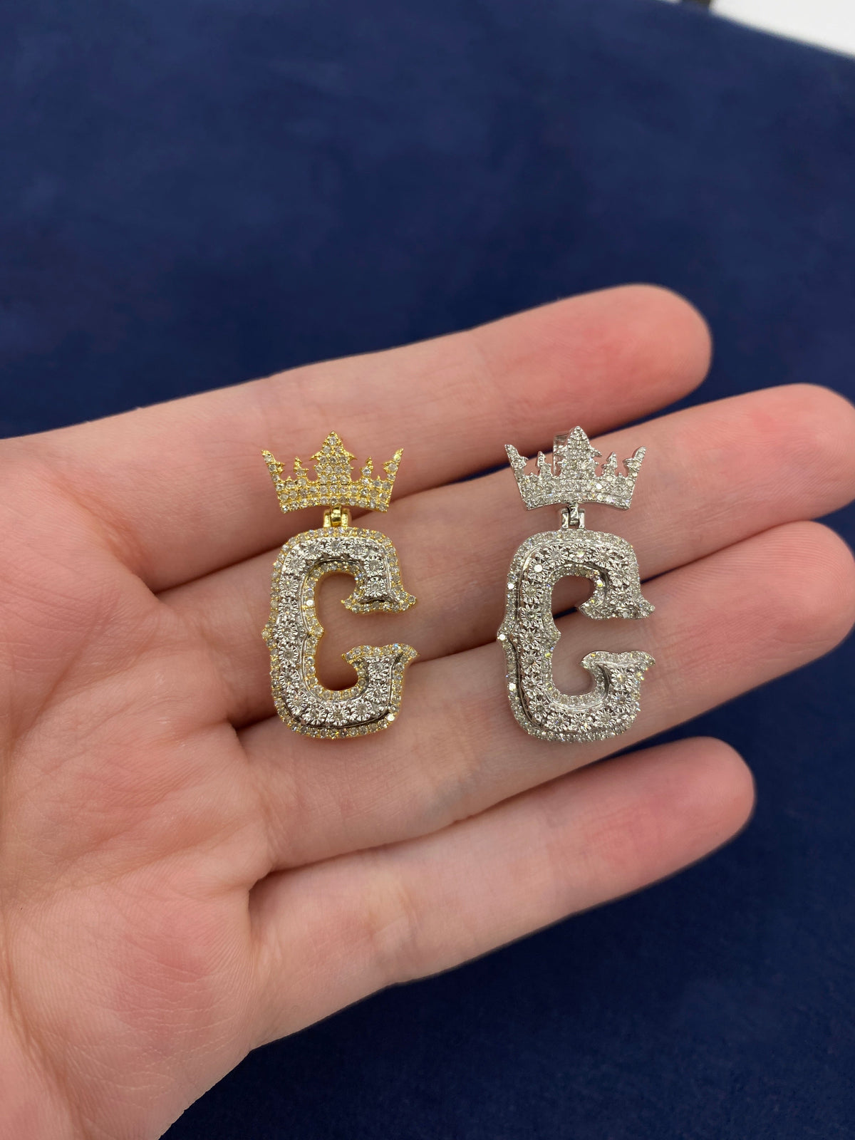 10K Gold Popular Crown Initial Diamond Pendant - additional product view 65