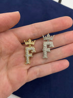 10K Gold Popular Crown Initial Diamond Pendant - additional product view 134