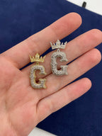 10K Gold Popular Crown Initial Diamond Pendant - additional product view 69