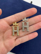 10K Gold Popular Crown Initial Diamond Pendant - additional product view 136