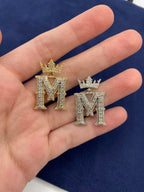 10K Gold Popular Crown Initial Diamond Pendant - additional product view 141