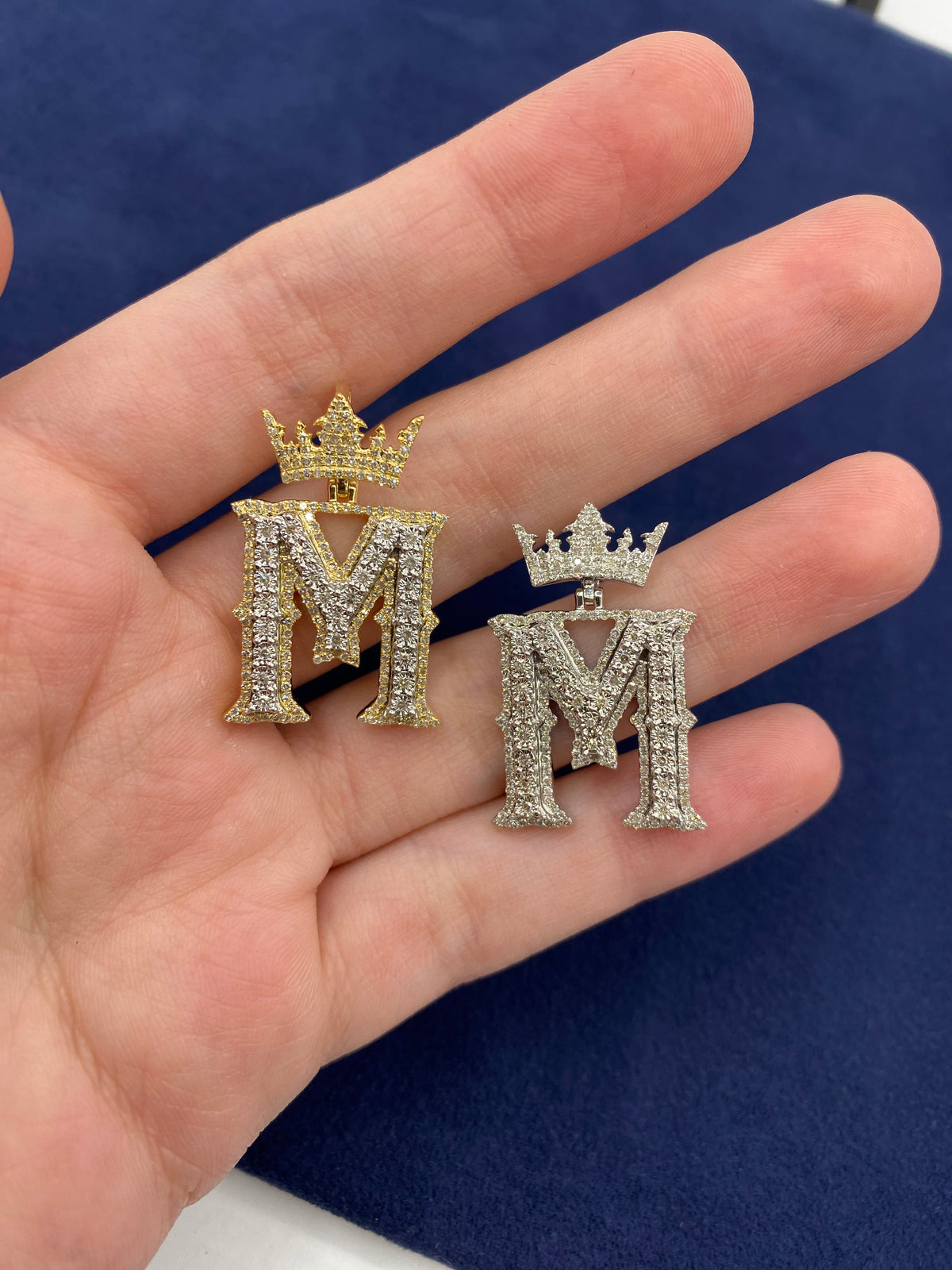 10K Gold Popular Crown Initial Diamond Pendant - additional product view 141