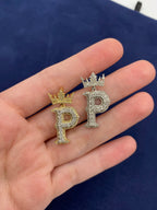 10K Gold Popular Crown Initial Diamond Pendant - additional product view 144