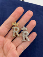 10K Gold Popular Crown Initial Diamond Pendant - additional product view 146