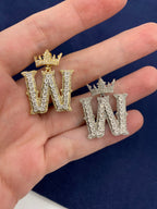 10K Gold Popular Crown Initial Diamond Pendant - additional product view 151