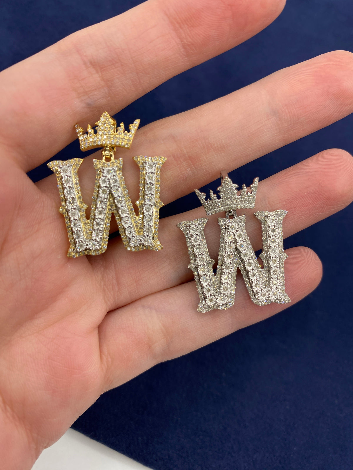 10K Gold Popular Crown Initial Diamond Pendant - additional product view 151