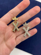 10K Gold Popular Crown Initial Diamond Pendant - additional product view 152