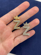 10K Gold Popular Crown Initial Diamond Pendant - additional product view 154