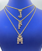 10K Gold Popular Crown Initial Diamond Pendant - additional product view 71