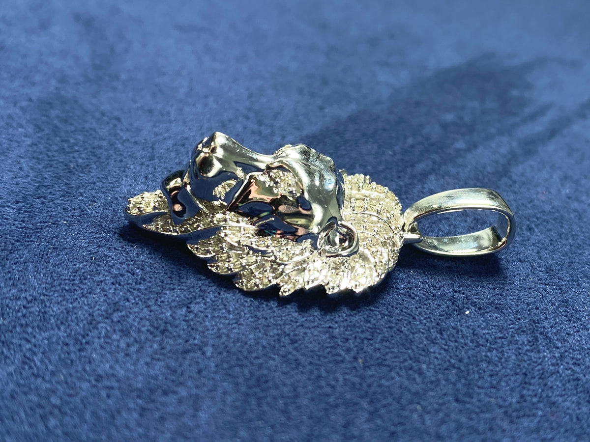14K Gold Proud Lion Head Pendant - additional product view 5
