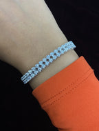 10K Gold Double Row Dazzling Diamond Tennis Bracelet - additional product view 2