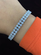 10K Gold Double Row Dazzling Diamond Tennis Bracelet - additional product view 3