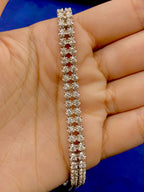 10K Gold Double Row Dazzling Diamond Tennis Bracelet - additional product view 4