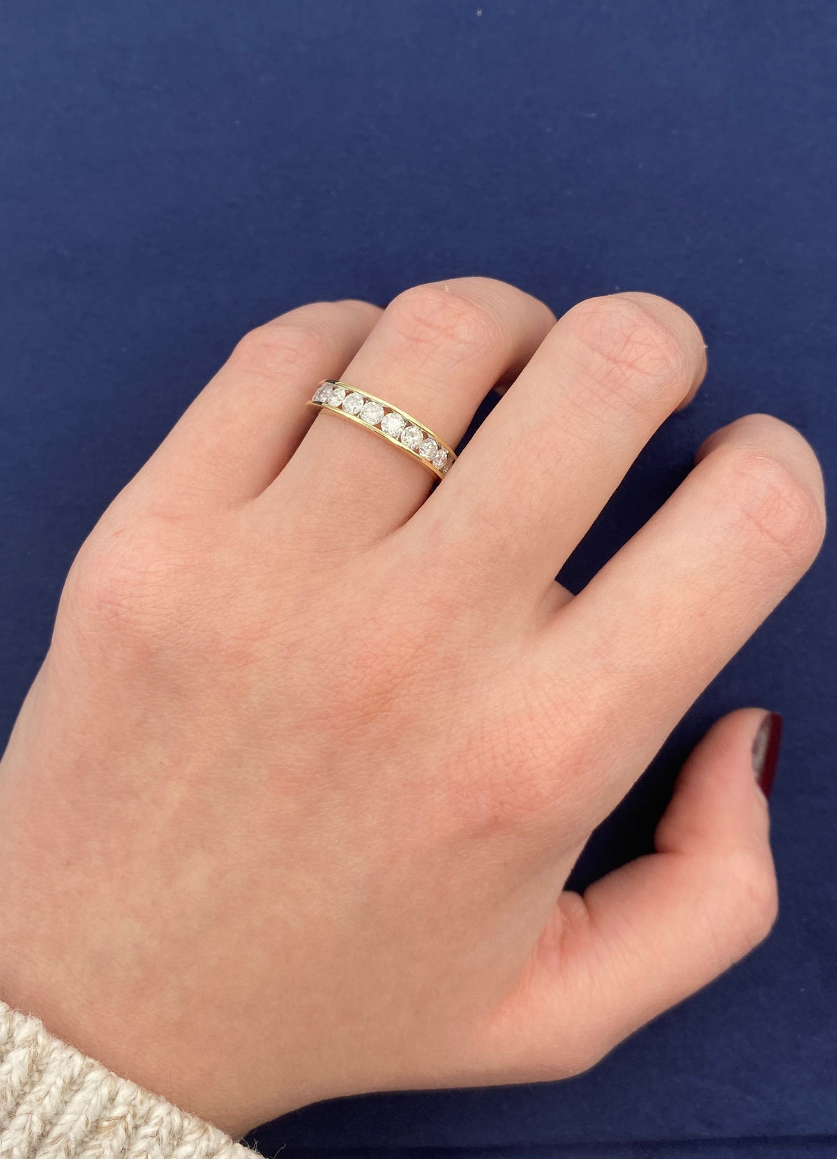 10K Gold Half Diamond Ring Band 3.85mm - additional product view 3