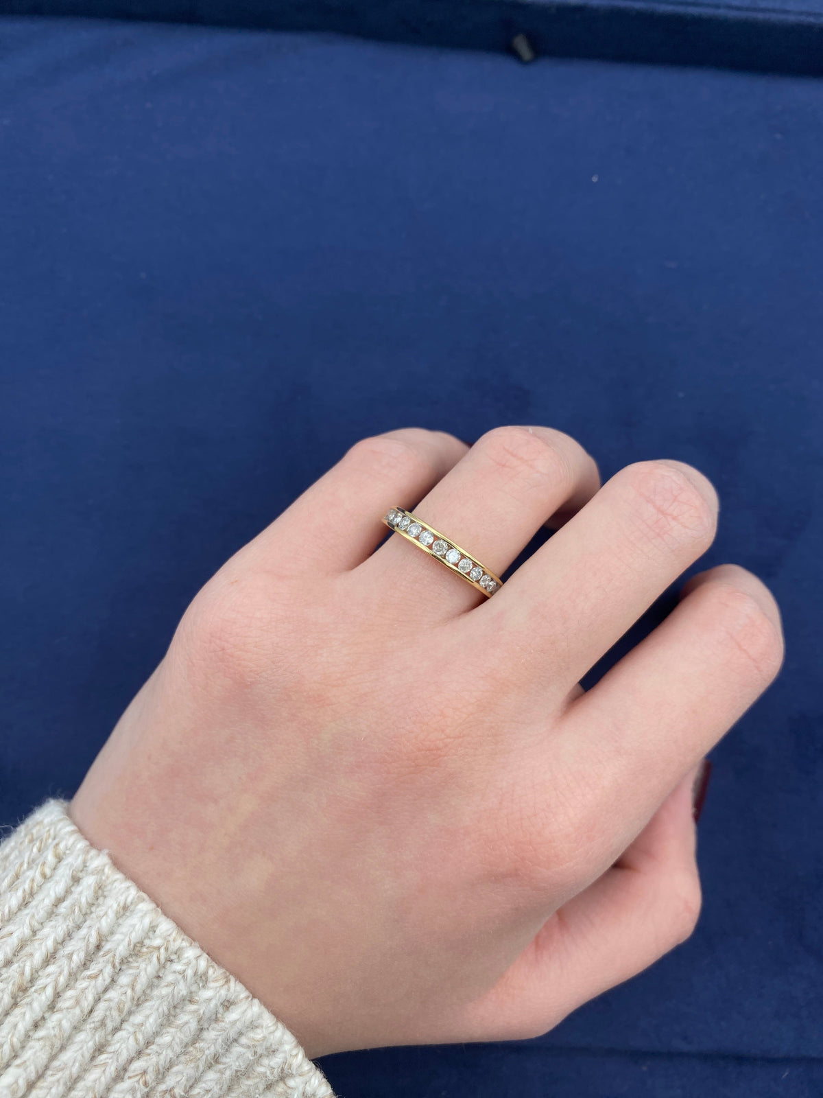 10K Gold Half Diamond Ring Band 2.9mm - additional product view 2