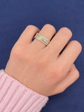 14K Gold Single Row Baguette Diamond Ring in yellow gold - close-up product photo