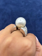 14K Gold Chunky Pearl Diamond Ring - additional product view 4
