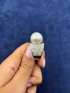 14K Gold Chunky Pearl Diamond Ring - additional product view 5