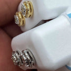 14K Gold Circle Halo Diamond Earrings - additional product view 4