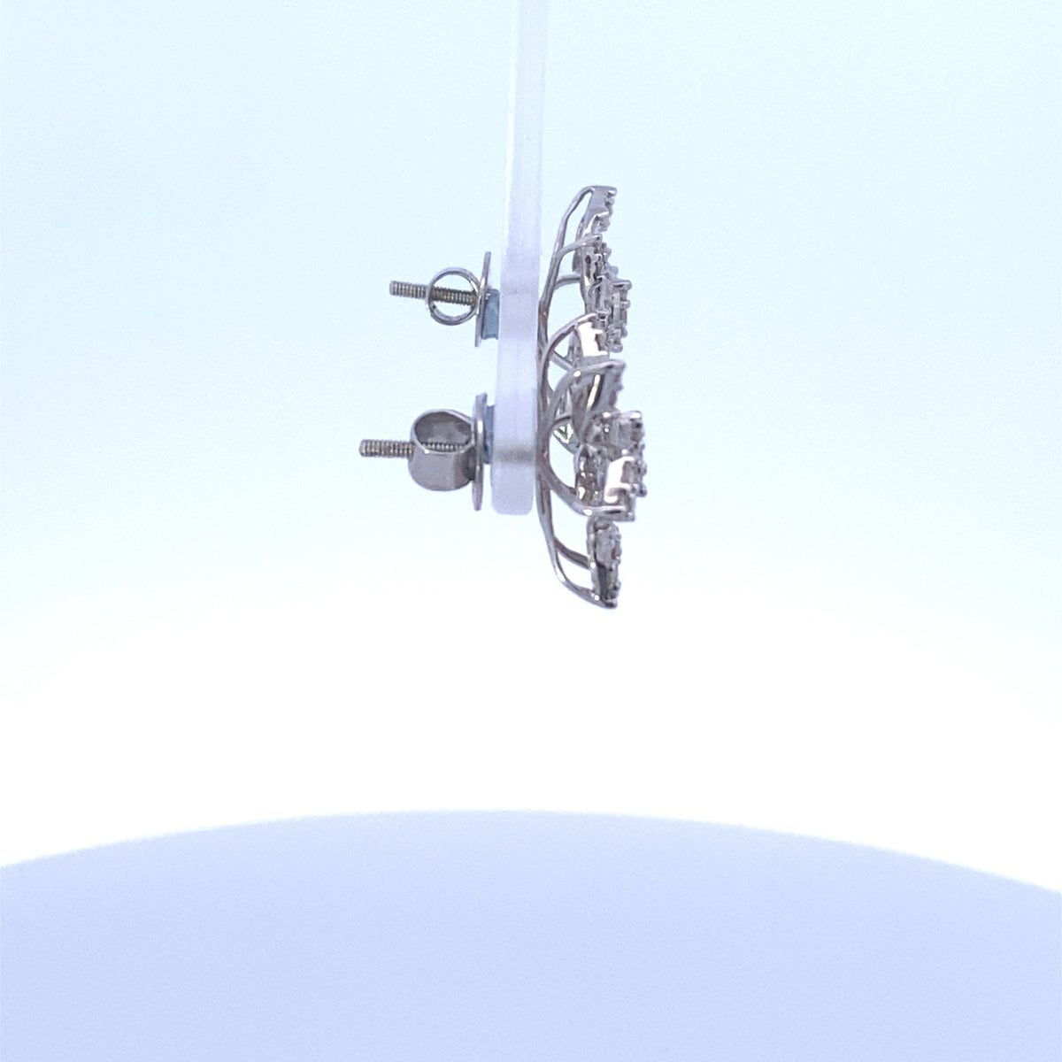 14K Gold Bridal Diamond Baguette Earrings - additional product view 5