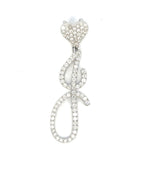 14K Gold Initial J Script Heart Diamond Pendant - additional product view 2