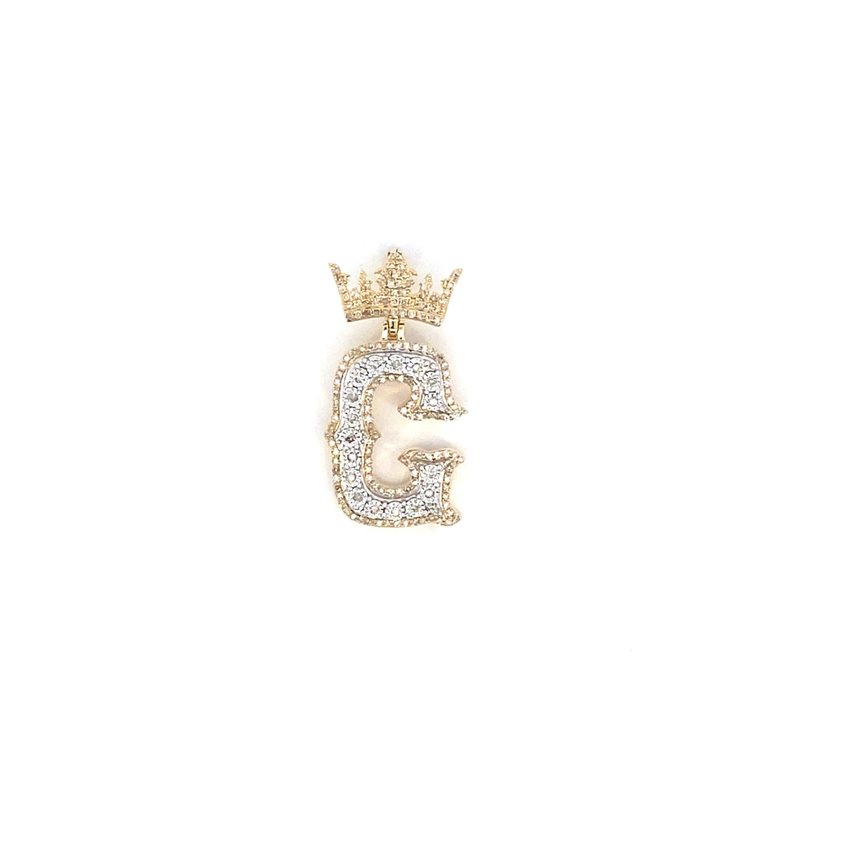 10K Gold Popular Crown Initial Diamond Pendant - additional product view 82
