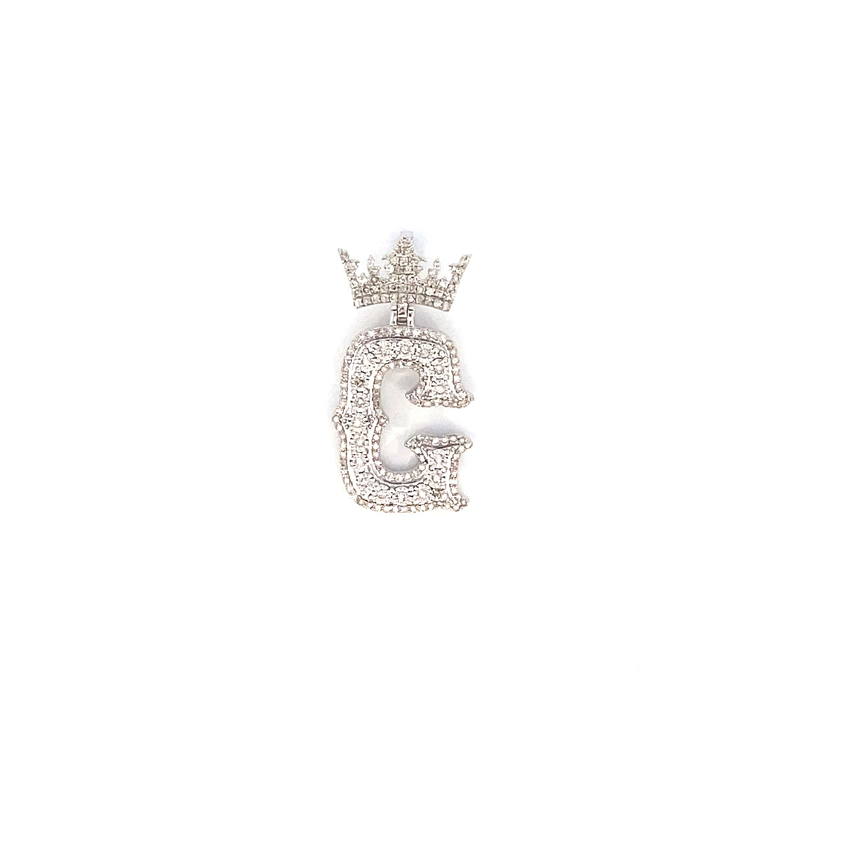 10K Gold Popular Crown Initial Diamond Pendant - additional product view 83