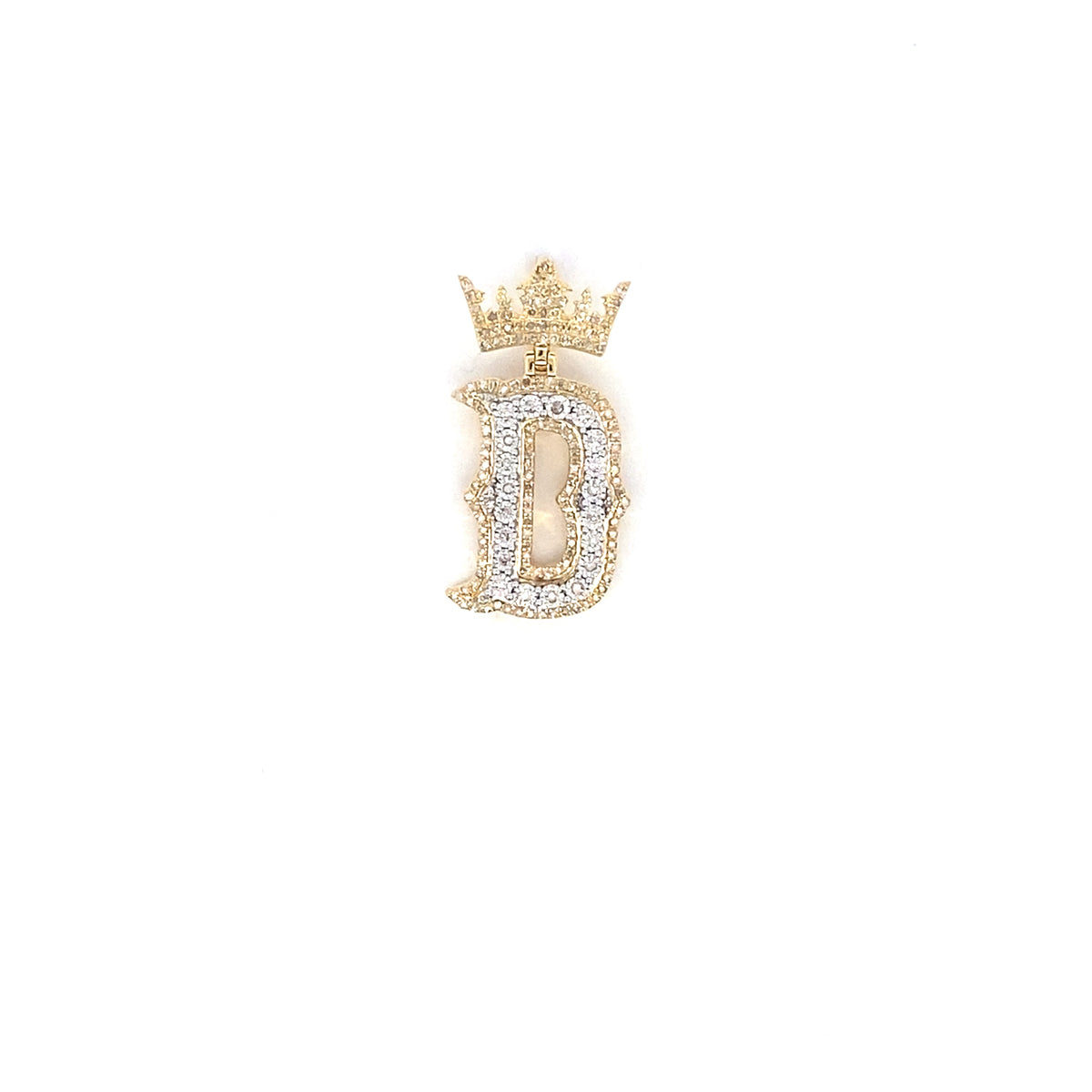 10K Gold Popular Crown Initial Diamond Pendant - additional product view 84