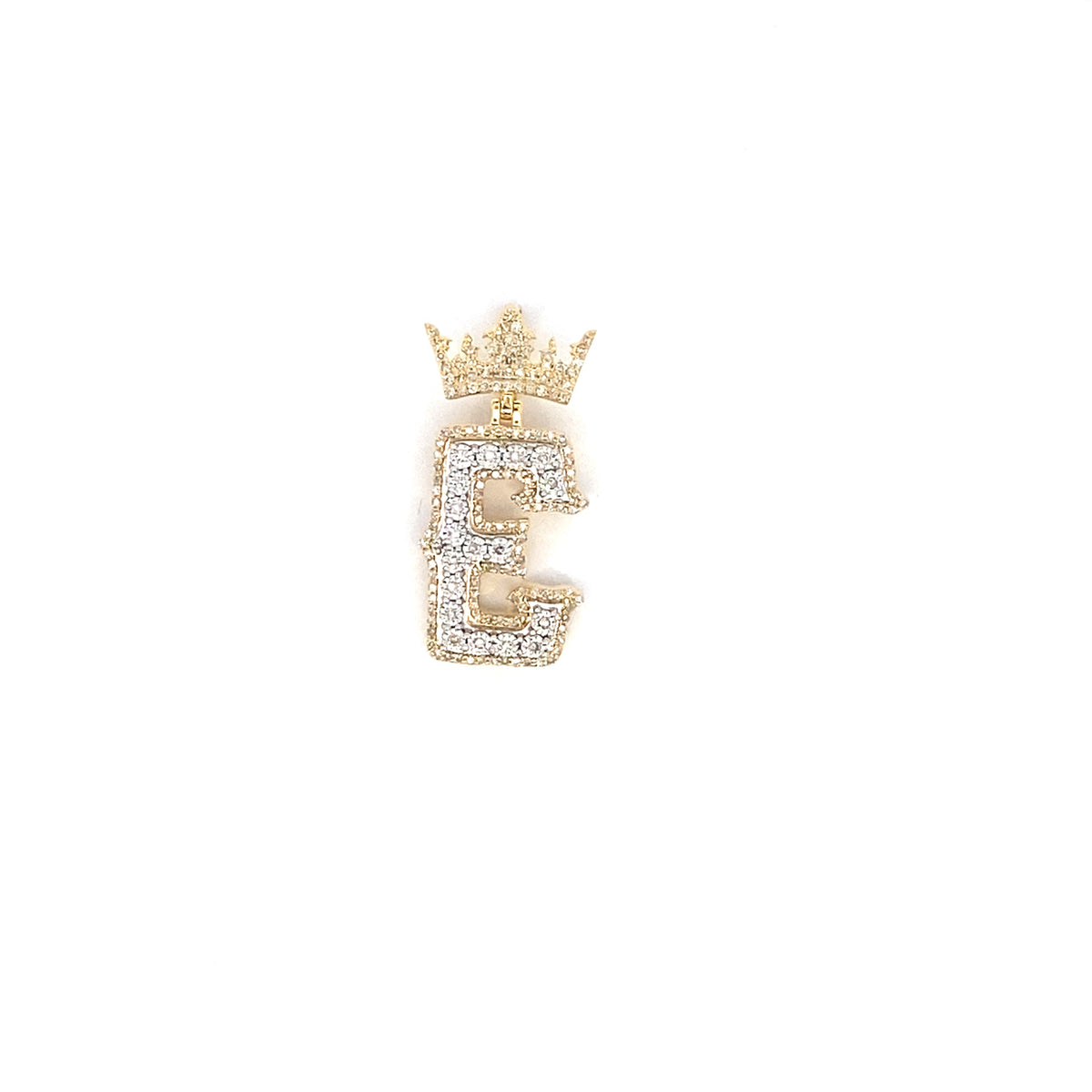 10K Gold Popular Crown Initial Diamond Pendant - additional product view 86