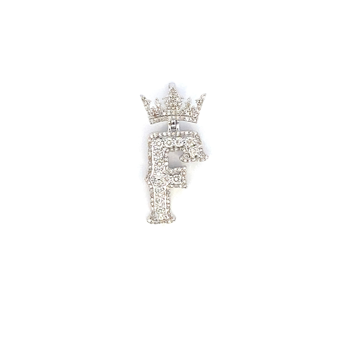 10K Gold Popular Crown Initial Diamond Pendant - additional product view 89