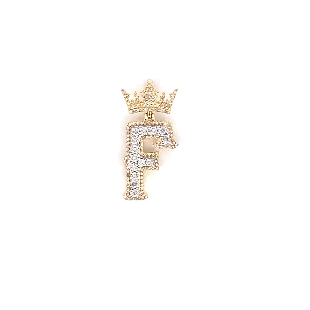 10K Gold Popular Crown Initial Diamond Pendant - additional product view 88