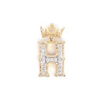 10K Gold Popular Crown Initial Diamond Pendant - additional product view 90