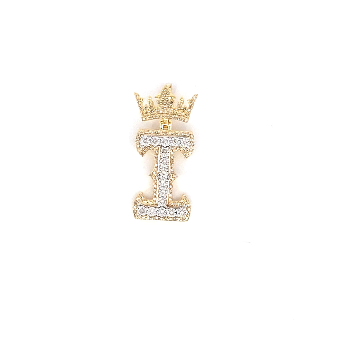 10K Gold Popular Crown Initial Diamond Pendant - additional product view 92