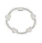 10K Gold 7 Inches Baguette Heart Cuban Diamond Bracelet - additional product view 2