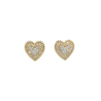 10K Gold Layered Lavish Heart Diamond Earrings - additional product view 2