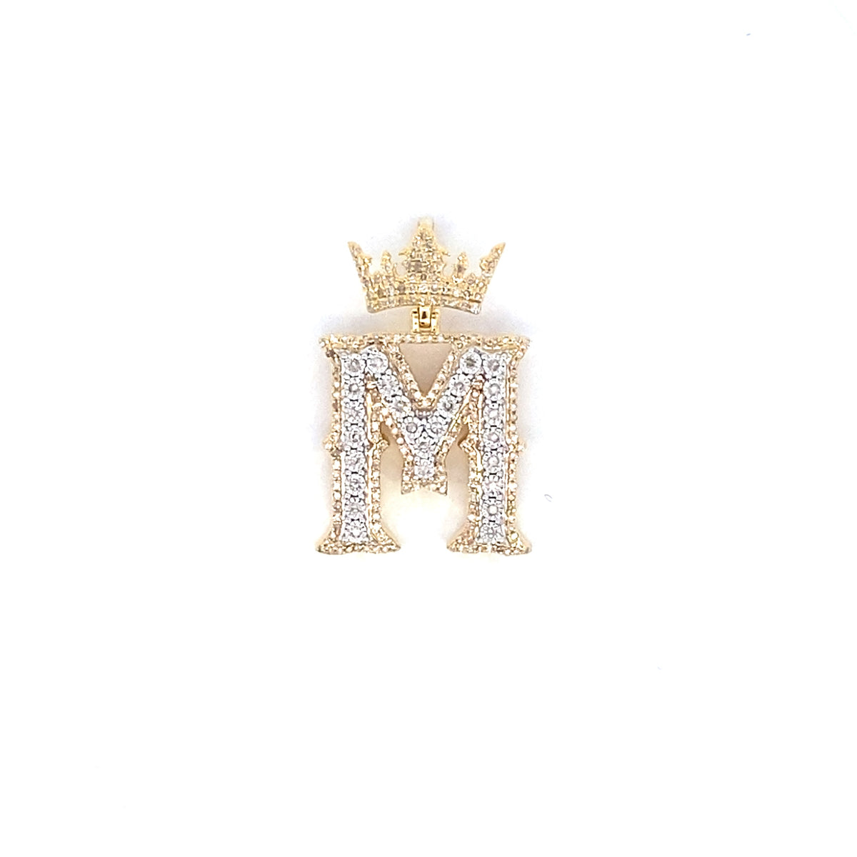 10K Gold Popular Crown Initial Diamond Pendant - additional product view 100