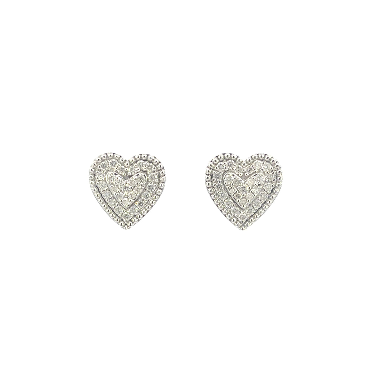 10K Gold Layered Lavish Heart Diamond Earrings - additional product view 3