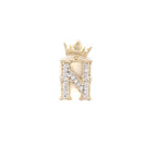 10K Gold Popular Crown Initial Diamond Pendant - additional product view 103