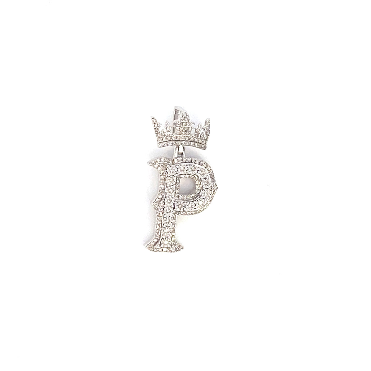 10K Gold Popular Crown Initial Diamond Pendant - additional product view 105