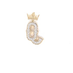 10K Gold Popular Crown Initial Diamond Pendant - additional product view 106
