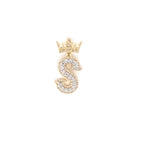 10K Gold Popular Crown Initial Diamond Pendant - additional product view 110
