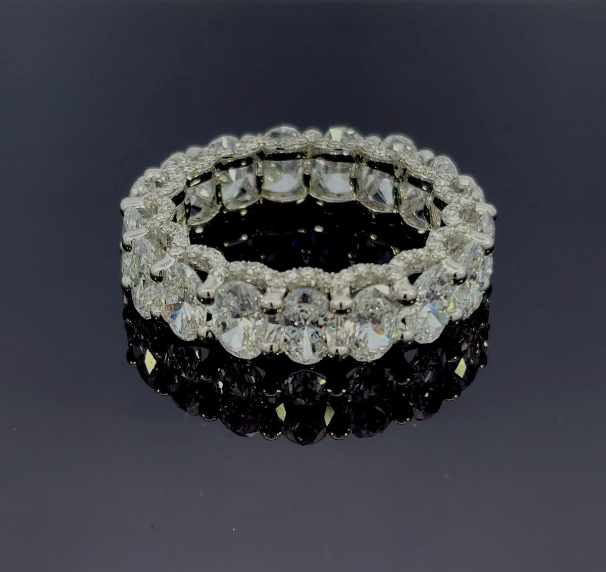 Platinum Eternity Band with Oval Diamonds Ring - additional product view 2