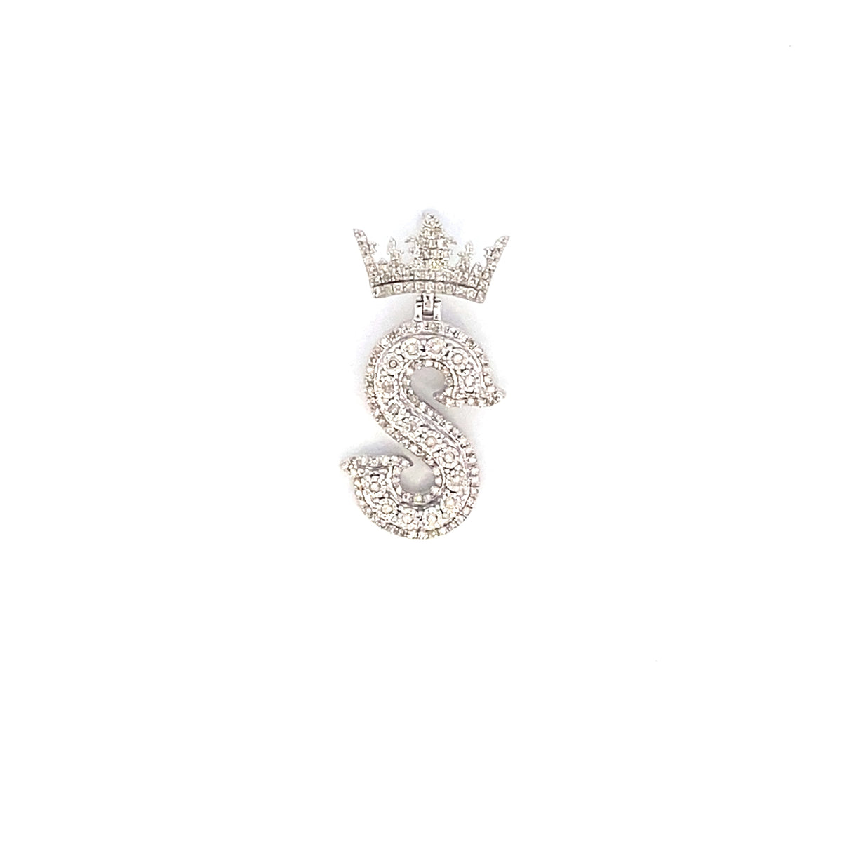 10K Gold Popular Crown Initial Diamond Pendant - additional product view 111