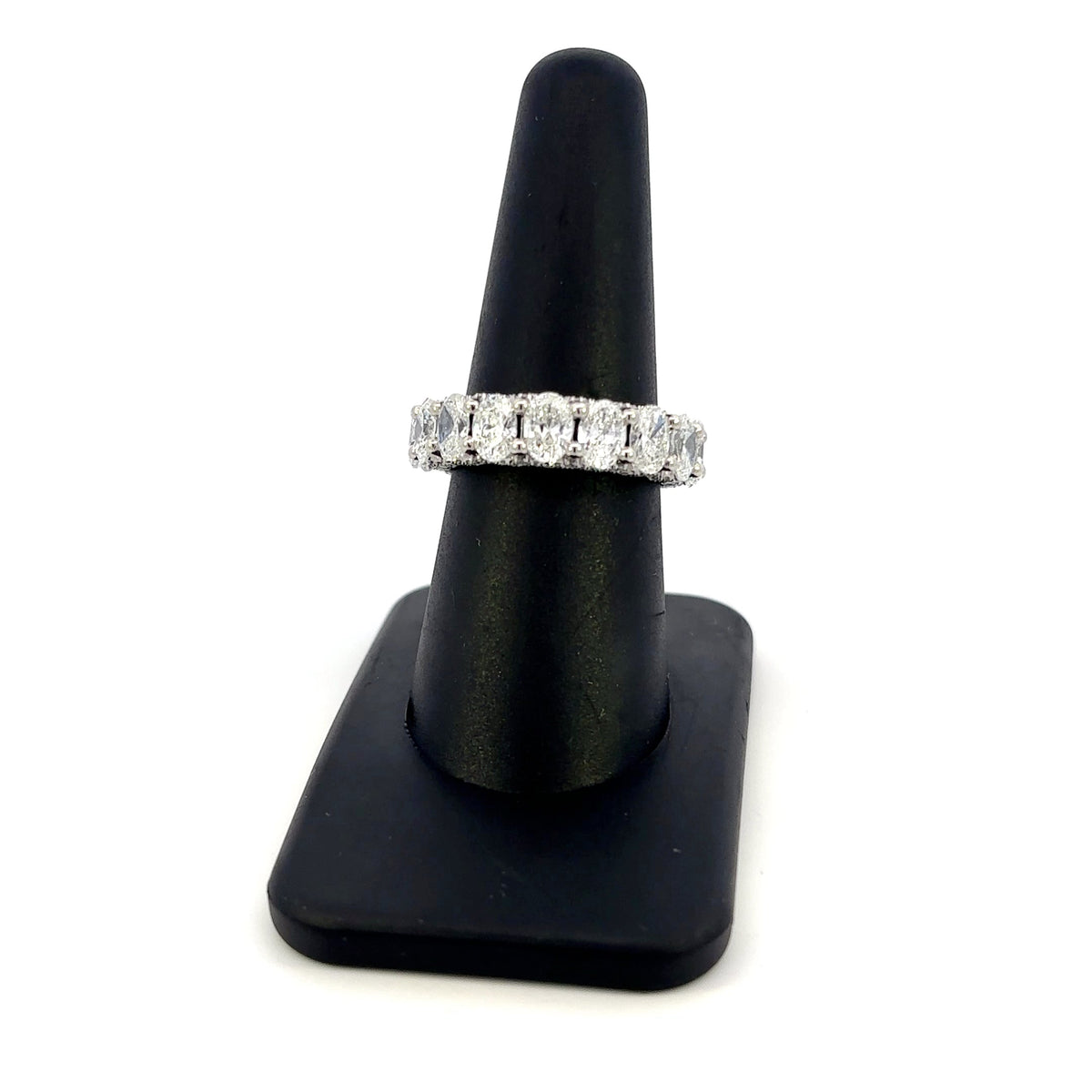 Platinum Eternity Band with Oval Diamonds Ring - additional product view 3