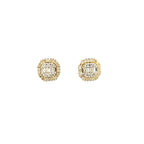 10K Gold Baguette Octagon Titan Diamond Earrings - additional product view 6