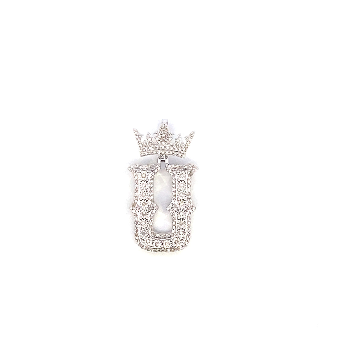 10K Gold Popular Crown Initial Diamond Pendant - additional product view 115