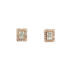 10K Gold Double Layer Rectangle Diamond Earrings - additional product view 6