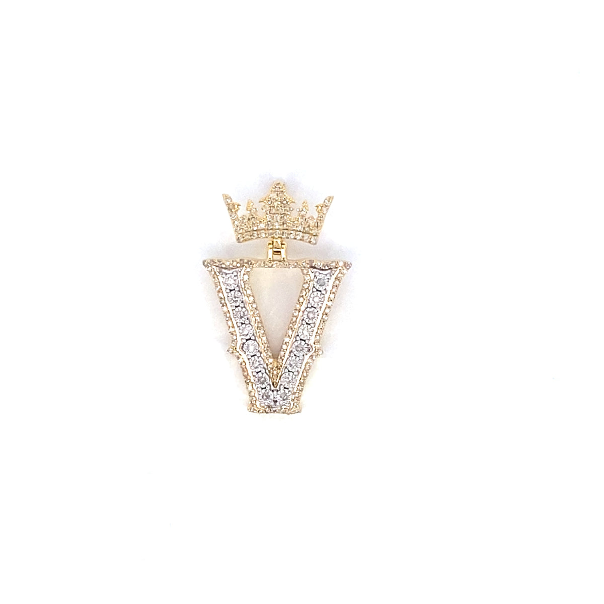 10K Gold Popular Crown Initial Diamond Pendant - additional product view 117