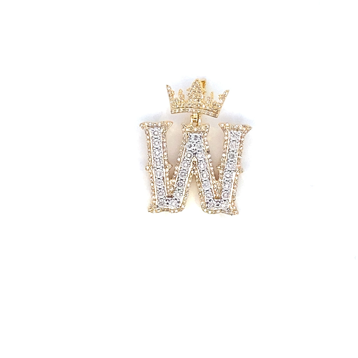 10K Gold Popular Crown Initial Diamond Pendant - additional product view 118